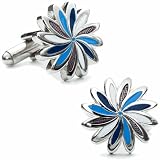 Blue/Pink Daisy Cufflinks