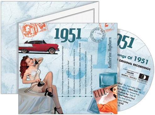 1951 The Classic Years CD Greeting Card: 65th Birthday or 65th Anniversary Gift
