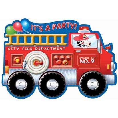 Fire Engine Fun Invitations 8ct