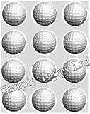 12 Golf Balls Golfer rice paper fairy / cup cake 40mm toppers pre cut Made By Simply Topps Ltd