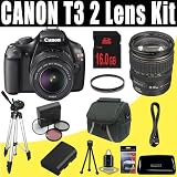Canon EOS Rebel T3 12.2 MP CMOS Digital SLR Camera with Canon EF-S 18-55mm f/3.5-5.6 IS II Zoom Lens & Canon EF 28-135mm f/3.5-5.6 IS USM Standard Zoom Lens + 16GB Deluxe Accessory Kit