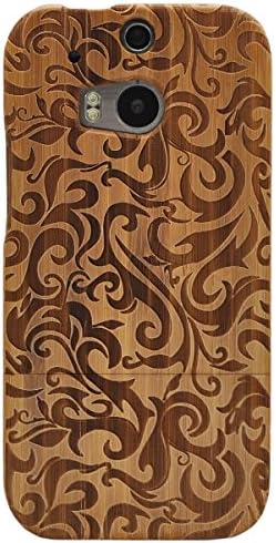 XIKEZAN Special Unique Real Handmade Natural Wood Wooden Hard Bamboo Shockproof Case For HTC One M8 (P)