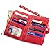 Womenâ€™s Luxury RFID Blocking Bifold Wallet | Slim Multi Card Case Purse With Zipper Pocket (Red)