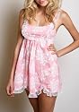 Betsey Johnson Intimates Burnout Lawn Babydoll with Matching G-String Sleepwear