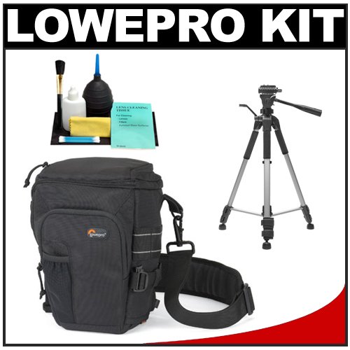 Lowepro Toploader Pro 70 AW (Black) Digital SLR Camera Holster Case + Tripod + Accessory Kit for Canon Rebel XSi, XS, T1i, T2i, EOS 50D, 5D, 7D, Nikon D3000, D5000, D40, D60, D90, D300, D300s, Olympus Evolt E-30, E-450, E-520, E-620, and Sony Alpha A230, A330, A380, A450, A500, A550, A850 Lowepro Toploader Pro 70 AW (Black) Digital SLR Camera Holster Case + Tripod + Accessory Kit for Canon Rebel XSi, XS, T1i, T2i, EOS 50D, 5D, 7D, Nikon D3000, D5000, D40, D60, D90, D300, D300s, Olympus Evolt E-30, E-450, E-520, E-620, and Sony Alpha A230, A330, A380, A450, A500, A550, A850