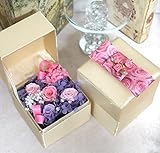 100％プリザーブドフラワーボックス！ピンク色（リボンピック以外） 花 誕生日　プレゼント　フラワーアレンジ　フラワーギフト 結婚祝い アレンジメント　御祝い　送料無料　お花が満載！タテ・ヨコ約9.セ