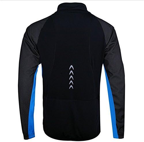 Autumn Winter Thermal Cycling Jacket WindBreaker Waterproof Jersey W-08 Blue L