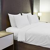 Cotton Comfort 100% Egyptian Cotton 400 Thread Count Percale Fitted Bed Sheets Double White
