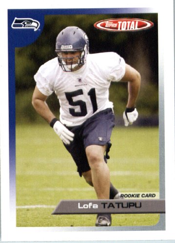 2005 Topps Total Football Card (In protective Screwdown Case) # 496 Lofa Tatupu Rookie Card Seattle Seahawks