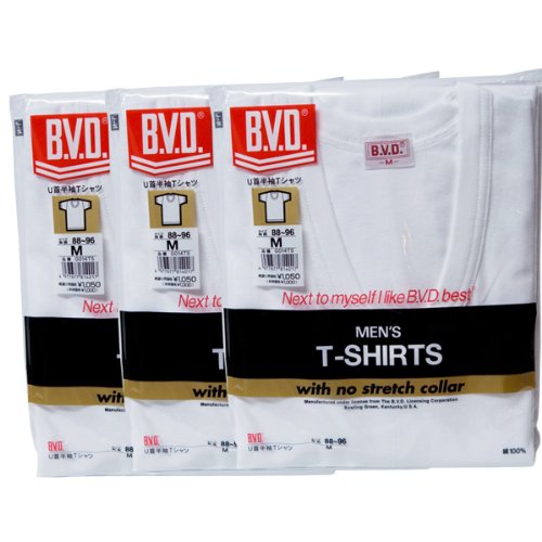 B.V.D.Ｕ首半袖Ｔシャツ ３枚組
