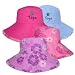 Girls Reversible UV Sun Protective Floral Stamp Bucket Hats (UPF 50+)