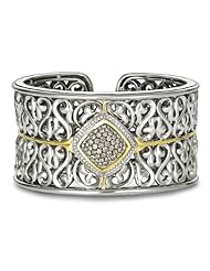 Charles Krypell Sterling Silver and Brown and White Diamond Cuff
