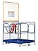 Vestil WP-4848-84B-DD-FF Steel Work Platform, Emergency Stop Button Kit and Web Lanyard with Safety Harness, Double Doors, 1000 lb Capacity, 48" x 48" with 84" Back, Powder Coat Blue