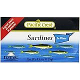 Pacific Crest Sardines in Water, 4.4-Ounce, (Pack of 50)