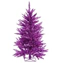 2' Pre-Lit Sparkling Purple Artificial Tinsel Christmas Tree - Purple Lights