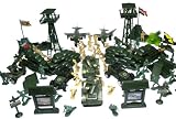150+ Army Military Play Set Soldiers Towers Trucks Planes Blockade Walls!