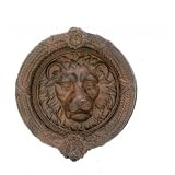 Cast Iron Round Lion Door Knocker Doorknocker Yard Art Wall Hanging Garden