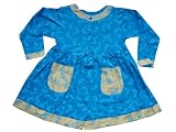 Child Long Sleeve Knit Frolic Dress in Turquoise Dolphins