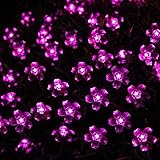 InnooTech Solar Powered Led String Lights Outdoor Indoor Fairy Blossom 50 Pink Flower Garden Lighting