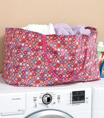 College Dorm Extra Large Pink Polka Dot Laundry Tote