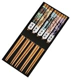 Kafuh Genuine Chinese Wooden Chopsticks with Asian Figural Art