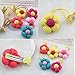 Skyvan 10pcs Sunflower Baby Kids Hair Care Girl Elastic Hair Rope Elastic Ties Plastic Ponytail Hair Accessories (5pcs Hair Clip 5pcs Hair Rubber)