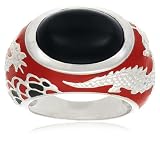 Sterling Silver Black Onyx Enamel Ring by David Sigal