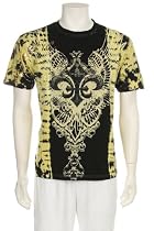 Majestic Tie Dye Rhinestone Fleur De Lis Screen Printed Short Sleeve Crew Neck Cotton Mens Fashion T-Shirt - New !