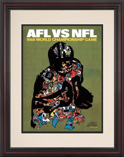 Framed 8.5 x 11 Super Bowl II Program Print | Details: 1968, Packers vs Raiders