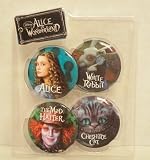 Disney 4 Pack Pin Set - Alice, Mad Hatter, White Rabbit, and Cheshire CatIMAGE