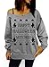 Lymanchi Women Printed Off Shoulder Pullover Slouchy Shirt Casual Sweatshirts