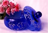 Cobalt Blue Glass Dish / Bowl with Lid