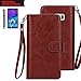 TabPow Galaxy Note 5 Case, Note 5 Case, [Wallet Case] 9 Card Holder [Detachable Wallet Folio] PU Leather Flip Case for Samsung Galaxy Note 5 Brown