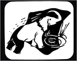 Mauspad mit Dekoration - Elefanten, weiss, Baden, Teich, schwarz