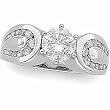 18K White Gold Diamond Engagement Ring Semimount - CENTER STONE NOT INCLUDED - 0.48 Ct.