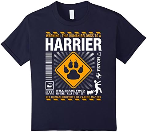 Kids Pet Human Belongs To A Harrier Dog Owner Funny T-Shirt 8 Navy