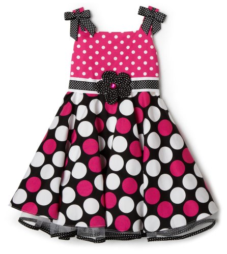 Rare Editions Girls 2-6x Multi Dot Dress With Flower Inexpensive Flowergirl Gowns