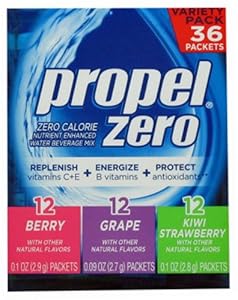 Propel Zero Calorie Nutrient Enhanced Water Beverage Mix (36 packets) 3 different flavors (berry, grape & kiwi strawberry)