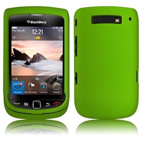 Shop4 Green Hard Hybrid Shell Case Cover for BlackBerry 9800 / 9810 Torch Mobile Phone