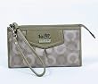 Coach Dotted Op Art Signature Khaki Zippy Wallet Wristlet Bag - Coach 44422KHA