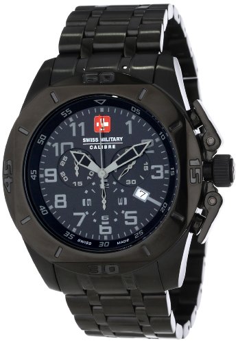 Swiss Military Calibre Men's 06-5D1-13-007 Defender Black Chronograph Date Watch On Sale