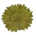 Flower Plates Set of 2 - Green/ Brown (13")