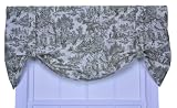 Victoria Park Toile Tie-Up Valence Window Curtain, Green
