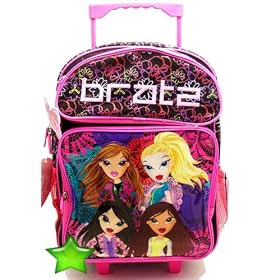 Lil Bratz Rolling Backpack Luggage Bratz School Backpack by American Clocks
