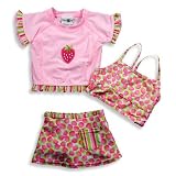 Max Out - Infant Girls 3 Piece Bathing Suit Set, Pink