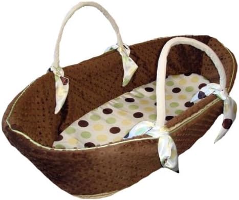 Patricia Ann Designs Satin Dot Moses Basket - 32"Lx19"Wx10"H - Yellow Satin Dot Binding