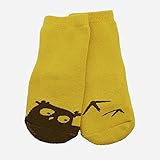 ベビー　赤ちゃん 靴下 滑り止め　秋　冬　暖かい　ソフト　コットン　吸汗防臭　ソックス　靴下　かわいいパターン パターン非対称 綿 フロア ソックス (S(0－1歳), 黄色ふくろう)
