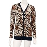 Long Sleeve Cheetah Print Cardigan Button Down Top