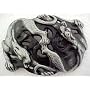 Pewter Circling Celtic Lions Knotwork Belt Buckle