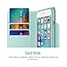 iPhone 6S Wallet Case, Maxboost [Elegance Series] iPhone Wallet Cover for iPhone 6 / 6S Protective PU Leather Card Case w/3 Card Slots + Side Pocket Flip Magnetic - Navy Blue/Teal